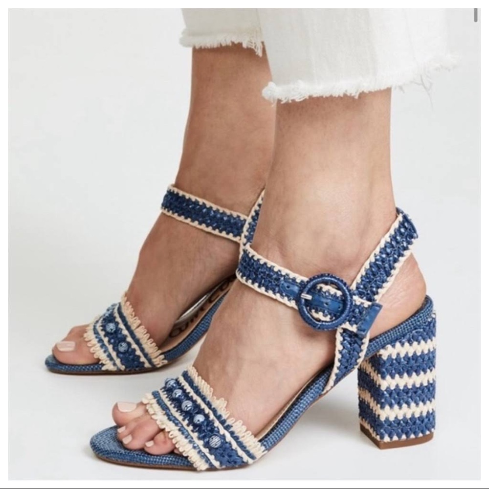 Sam Edelman Blue chunky summer heels